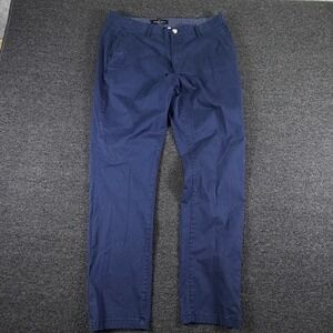 Nickel & Iron Chino Pants Mens 36x32 Navy Blue Stretch EUC
